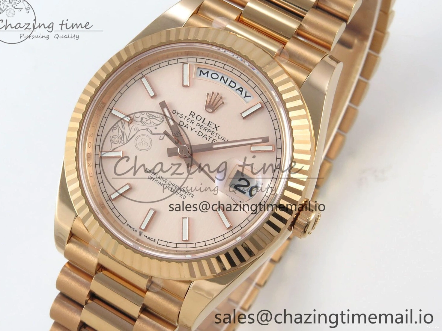 MiroTime 0113 Day Date 40 RG 228235 THBF 1:1 Best Edition RG Marker Dial on President Bracelet VR3255 V3 (Gain Weight) Seasonal 260